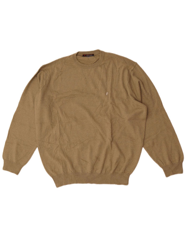 Pierre Cardin Mens Regular Fit Crew Neck Jumper Sweater XL Khaki Acrylic