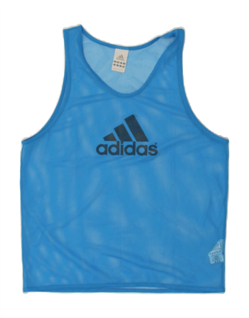 ADIDAS Mens Graphic Vest Top Small Blue Polyester | Vintage Adidas | Thrift | Second-Hand Adidas | Used Clothing | Messina Hembry 