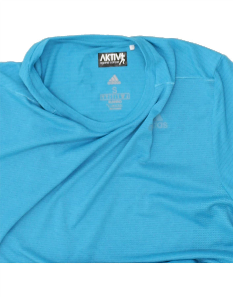 ADIDAS Mens T-Shirt Top Small Blue Polyester | Vintage Adidas | Thrift | Second-Hand Adidas | Used Clothing | Messina Hembry 