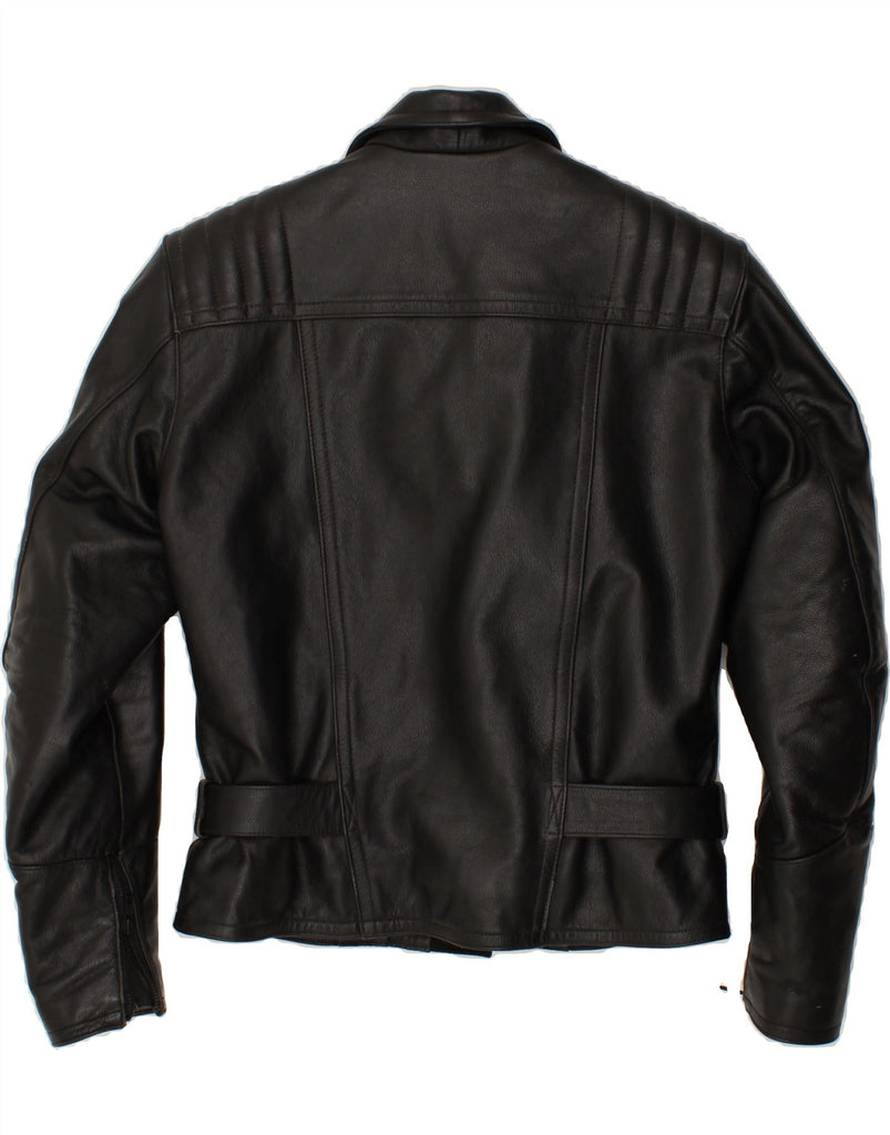 BANDITS BY M.Q.P Womens Chrome Biker Jacket EU 38 Medium Black Leather Vintage Bandits by M.Q.P and Second-Hand Bandits by M.Q.P from Messina Hembry 