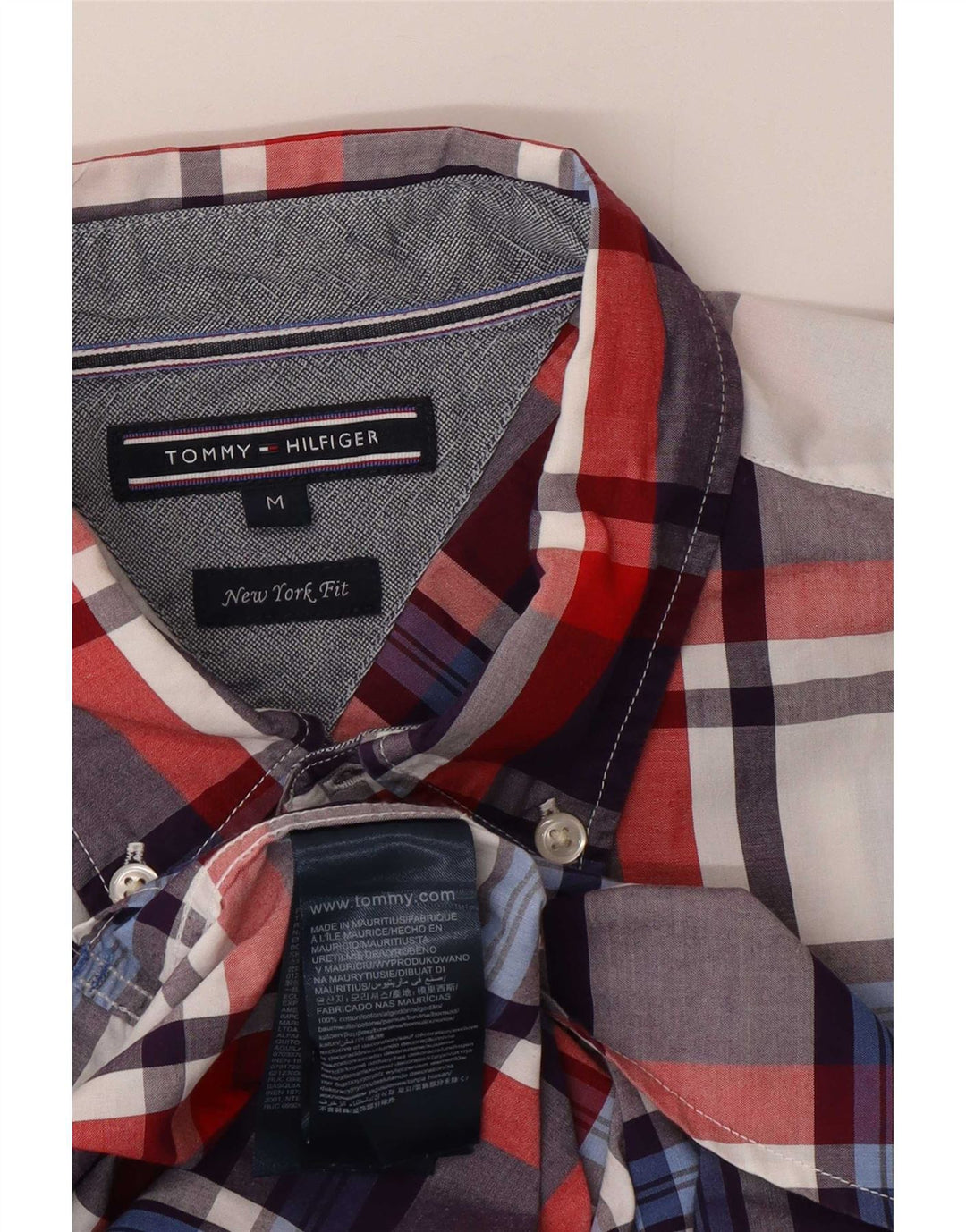 Tommy Hilfiger Mens New York Fit Shirt Medium Multicoloured Check Cotton