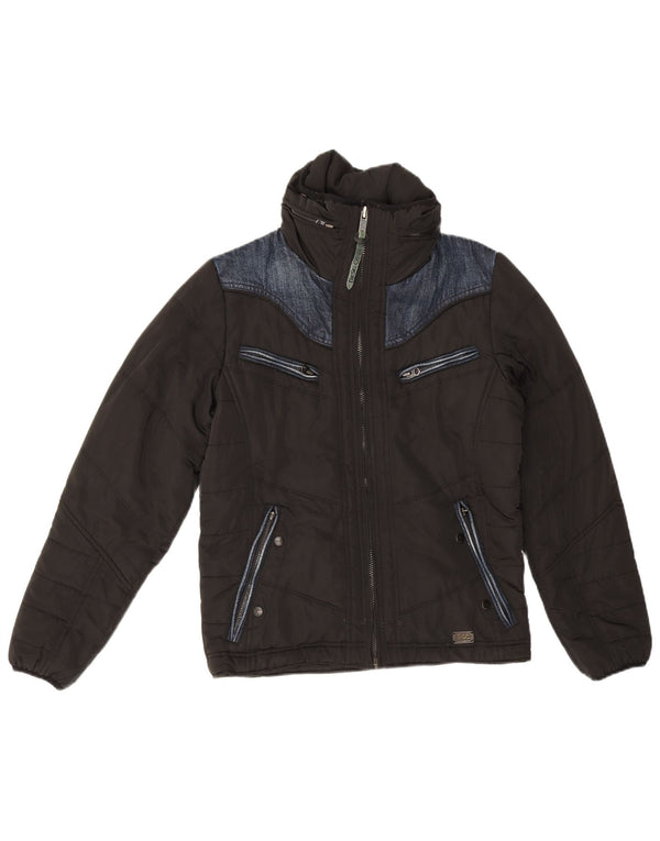 Diesel Womens Hooded Oversized Padded Jacket UK 6 XS Black