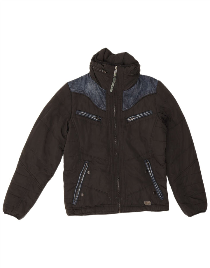 Diesel Womens Hooded Oversized Padded Jacket UK 6 XS Black