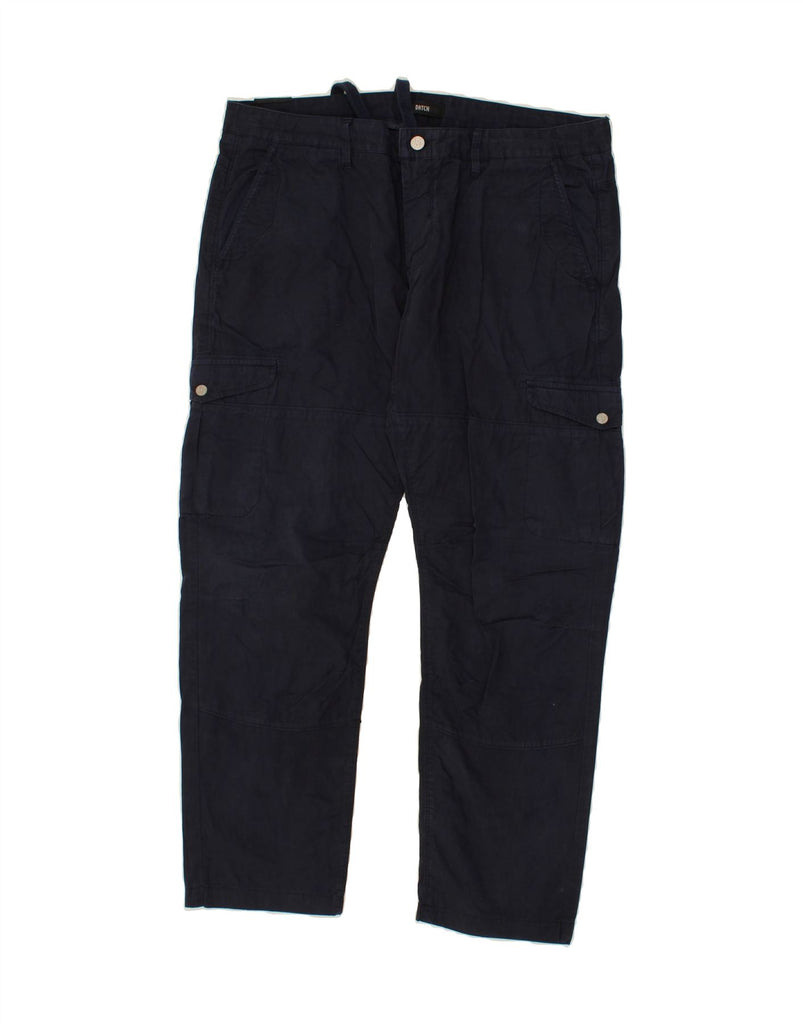 DATCH Mens Slim Cargo Trousers W36 L28 Navy Blue Cotton Vintage Datch and Second-Hand Datch from Messina Hembry 