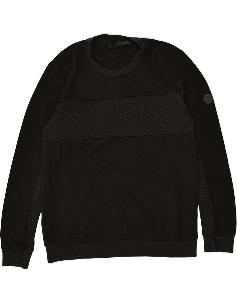 DKNY Mens Sweatshirt Jumper Medium Black Viscose | Vintage Dkny | Thrift | Second-Hand Dkny | Used Clothing | Messina Hembry 