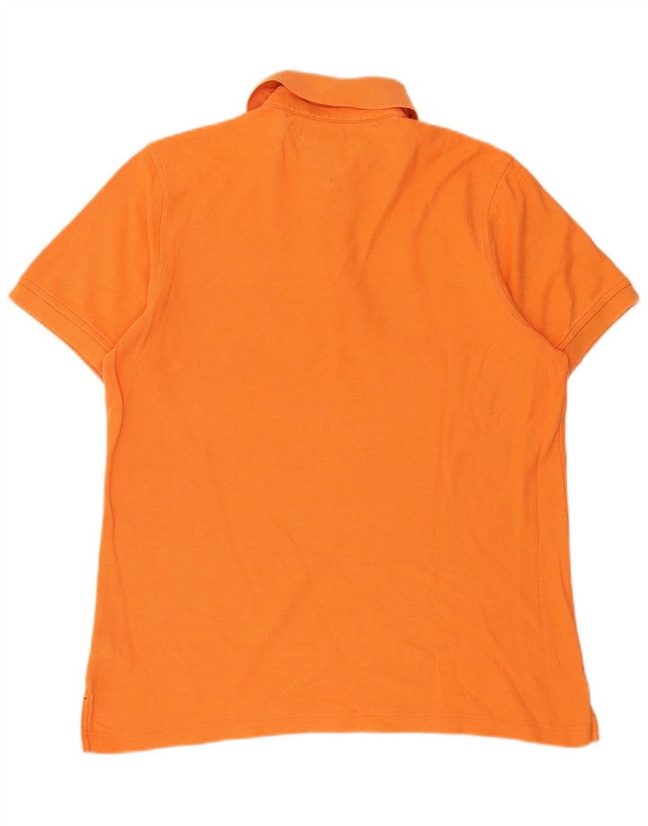 TOMMY HILFIGER Mens Coupe Ajustee Custom Fit Polo Shirt Medium Orange