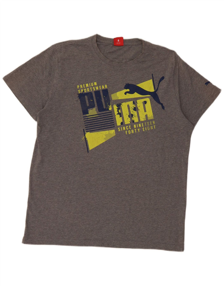Puma Mens Graphic T-Shirt Top XL Grey