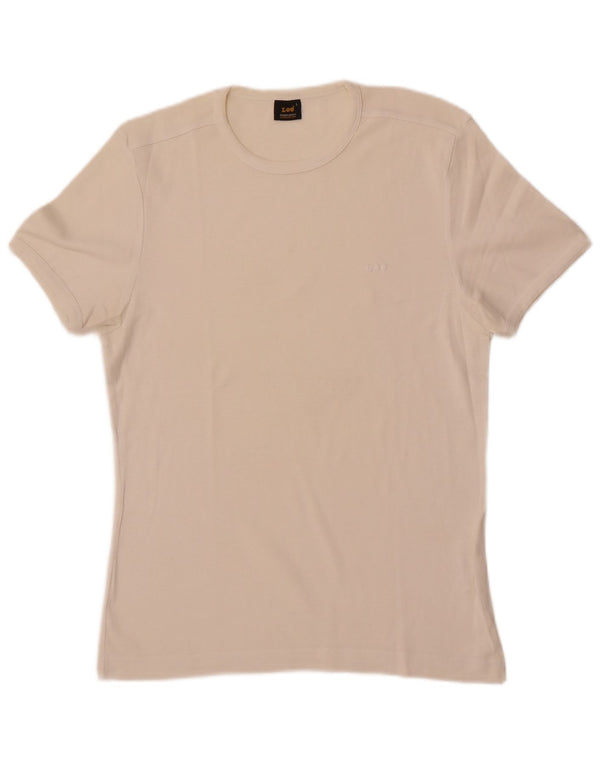 Lee Womens T-Shirt Top UK 14 Large White Cotton