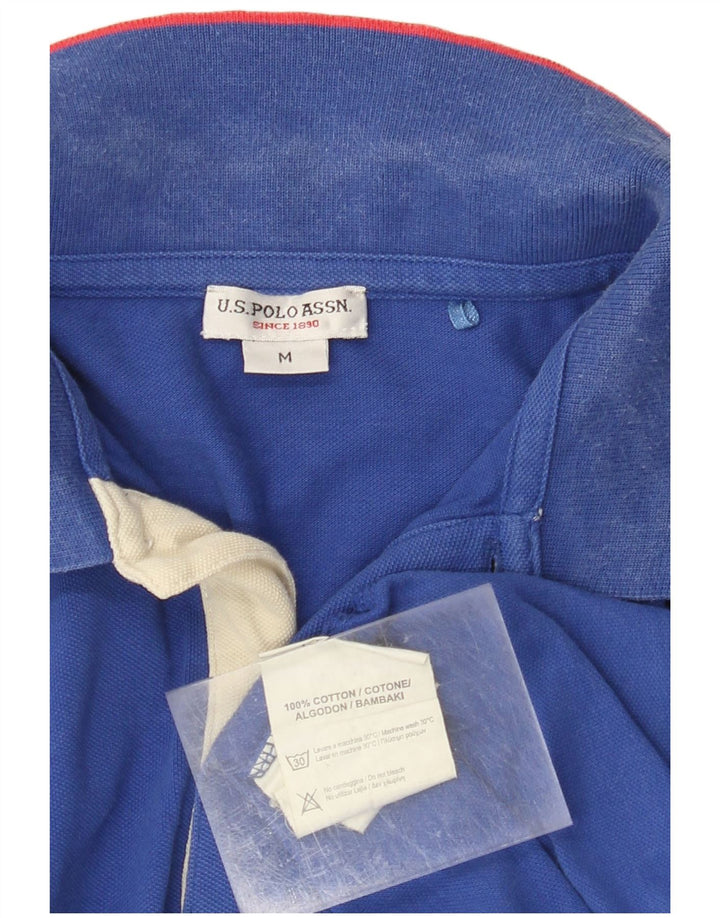 U.S. POLO ASSN. Mens Graphic Polo Shirt Medium Blue Cotton