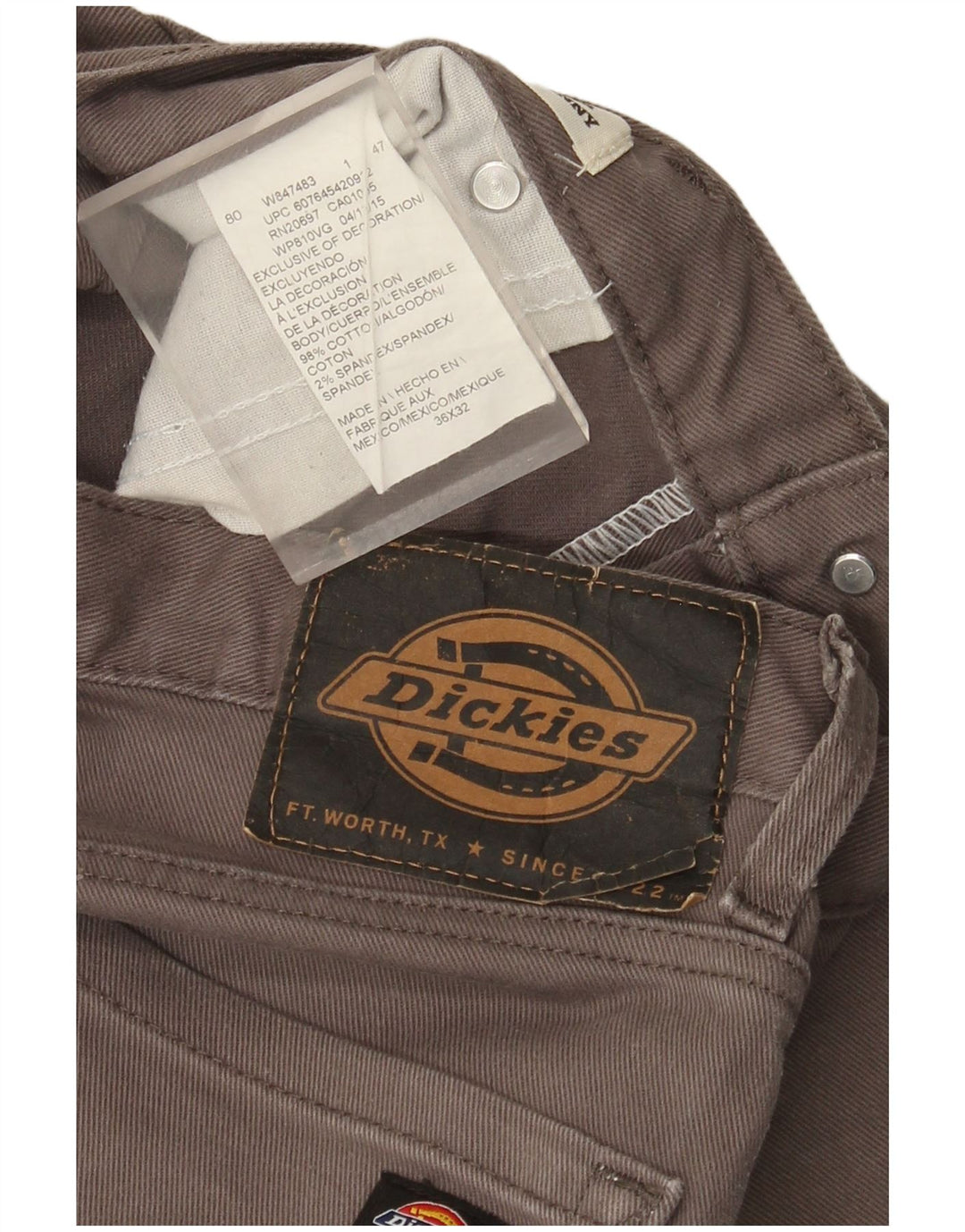 Dickies Mens Skinny Jeans W36 L32 Grey Cotton