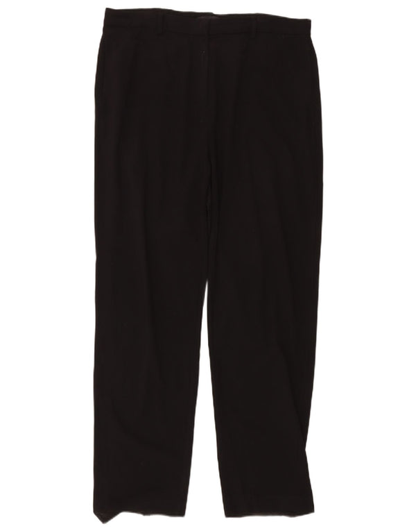 Marks & Spencer Womens Straight Chino Trousers UK 16 Large W34 L30 Black
