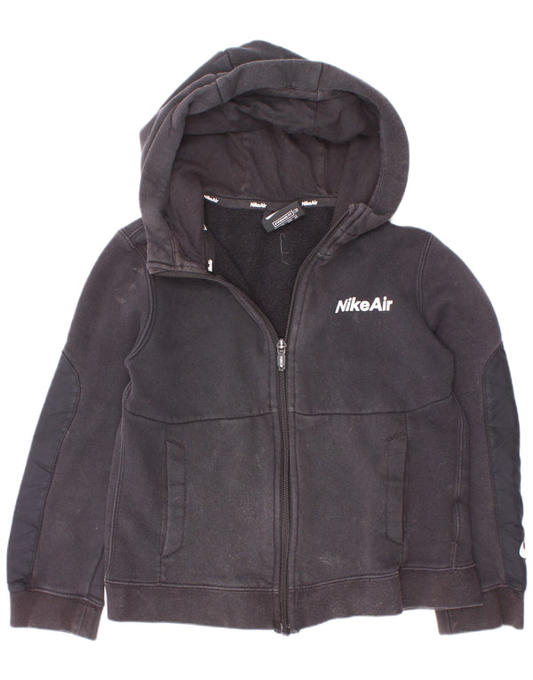 Nike Boys Standard Fit Zip Hoodie Sweater 6-7 Years XS Black Cotton
