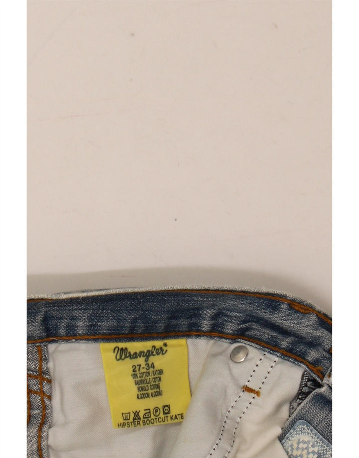 Wrangler Womens Hipster Bootcut Jeans W27 L34 Blue Cotton