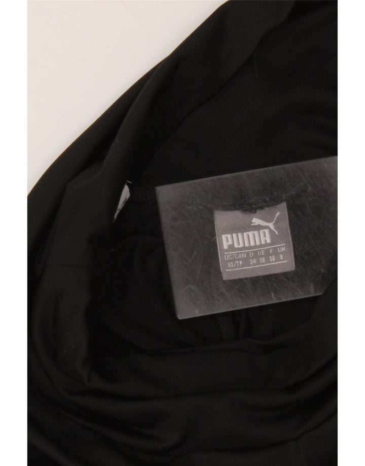 PUMA Womens Graphic Leggings UK 8 Small Black Colourblock