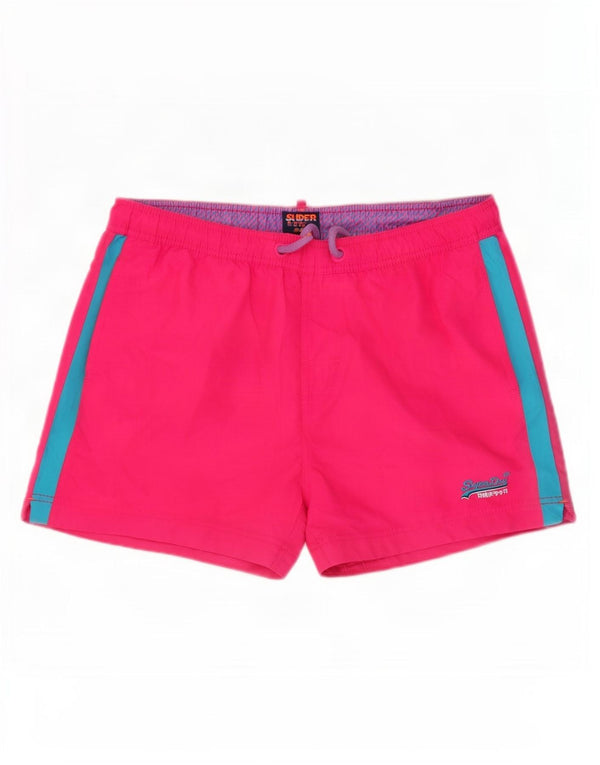 Superdry Mens Swimming Shorts XL Pink Colourblock Polyester