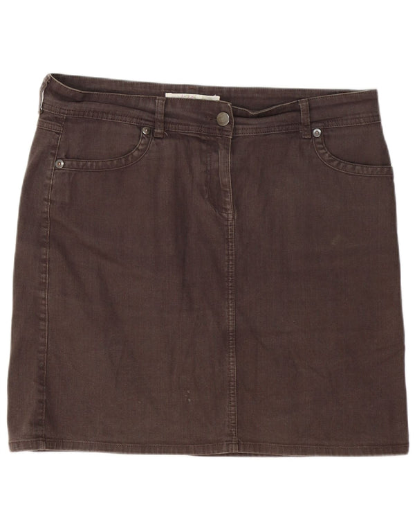 Marks & Spencer Womens Denim Skirt UK 18 XL W38  Brown Cotton