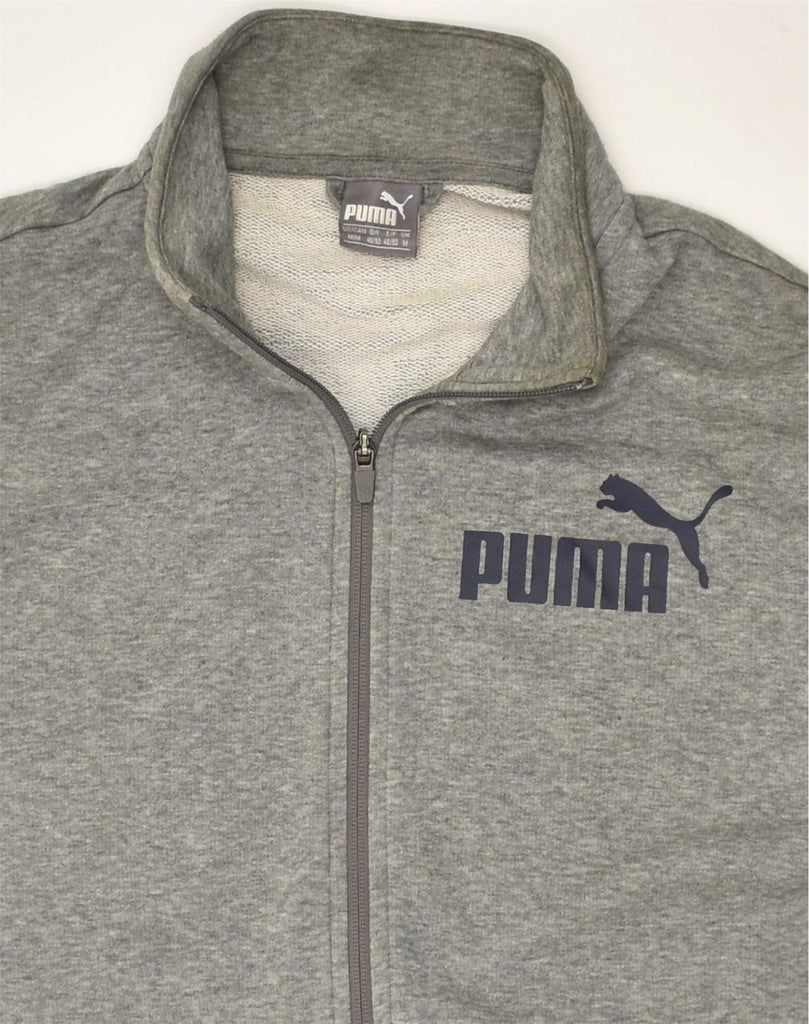 PUMA Mens Tracksuit Top Jacket Medium Grey Cotton | Vintage Puma | Thrift | Second-Hand Puma | Used Clothing | Messina Hembry 