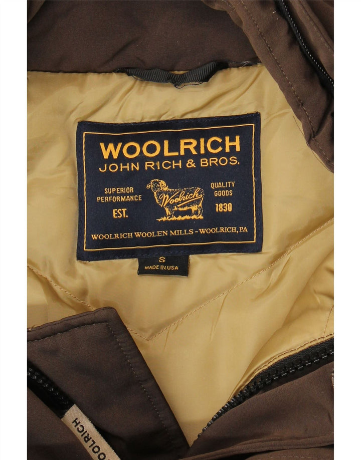 Woolrich Mens Hooded Padded Jacket UK 36 Small Brown