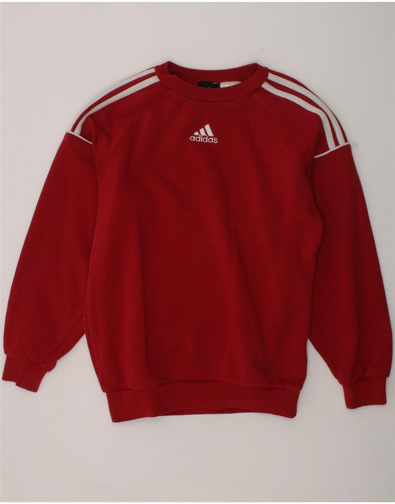 ADIDAS Boys Sweatshirt Jumper 9-10 Years Red Cotton | Vintage Adidas | Thrift | Second-Hand Adidas | Used Clothing | Messina Hembry 