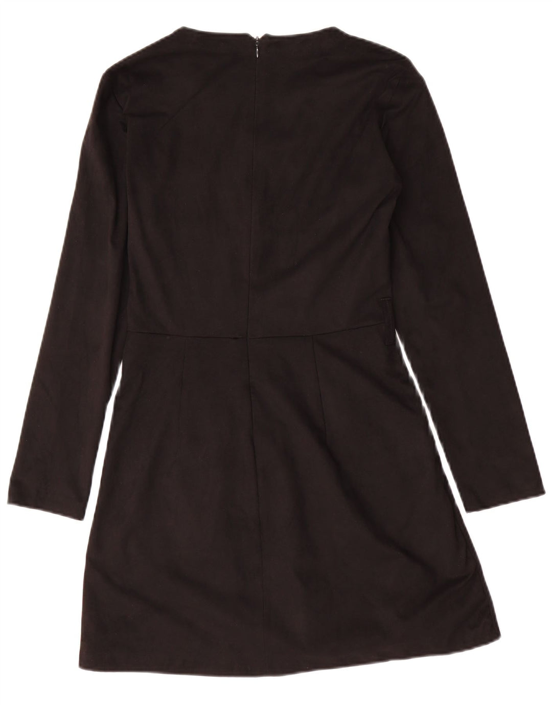 Zara Womens Long Sleeve A-Line Dress UK 12 Medium Black Polyester