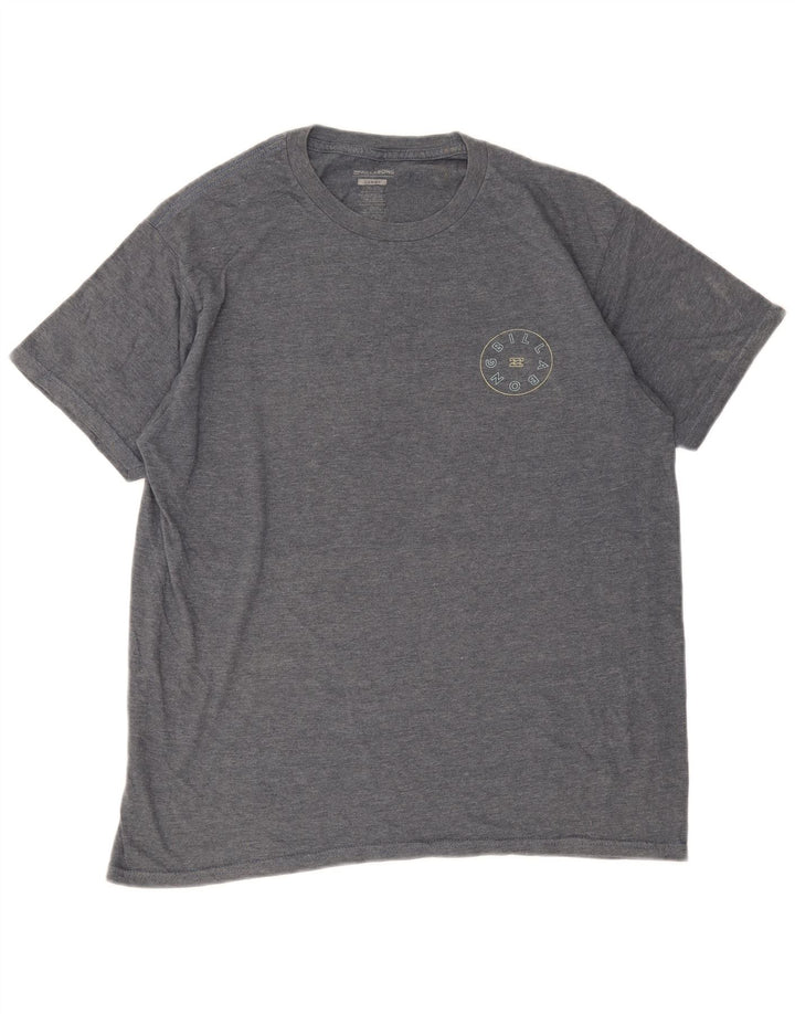 Billabong Mens Graphic T-Shirt Top Large Grey Flecked Cotton