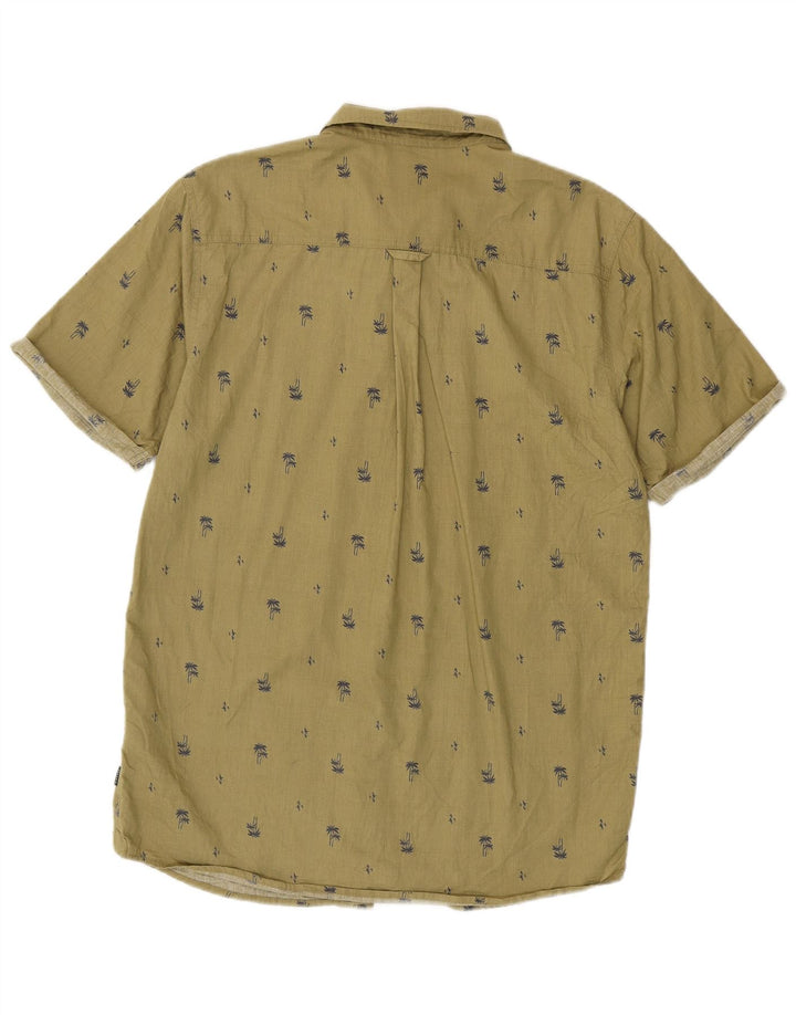 Rip Curl Mens Short Sleeve Shirt Large Khaki Floral Cotton