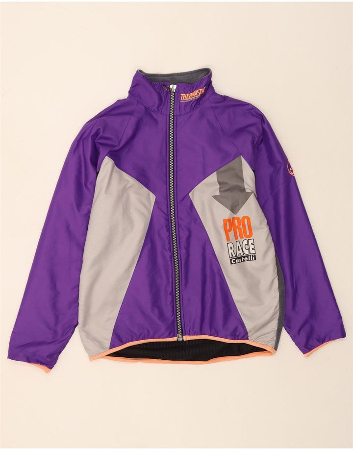 Castelli Mens Tracksuit Top Jacket Small Purple Colourblock Polyester
