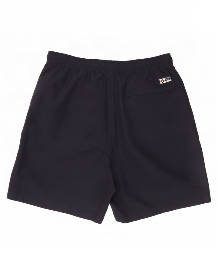 Superdry Mens Graphic Swimming Shorts Small Navy Blue Polyester