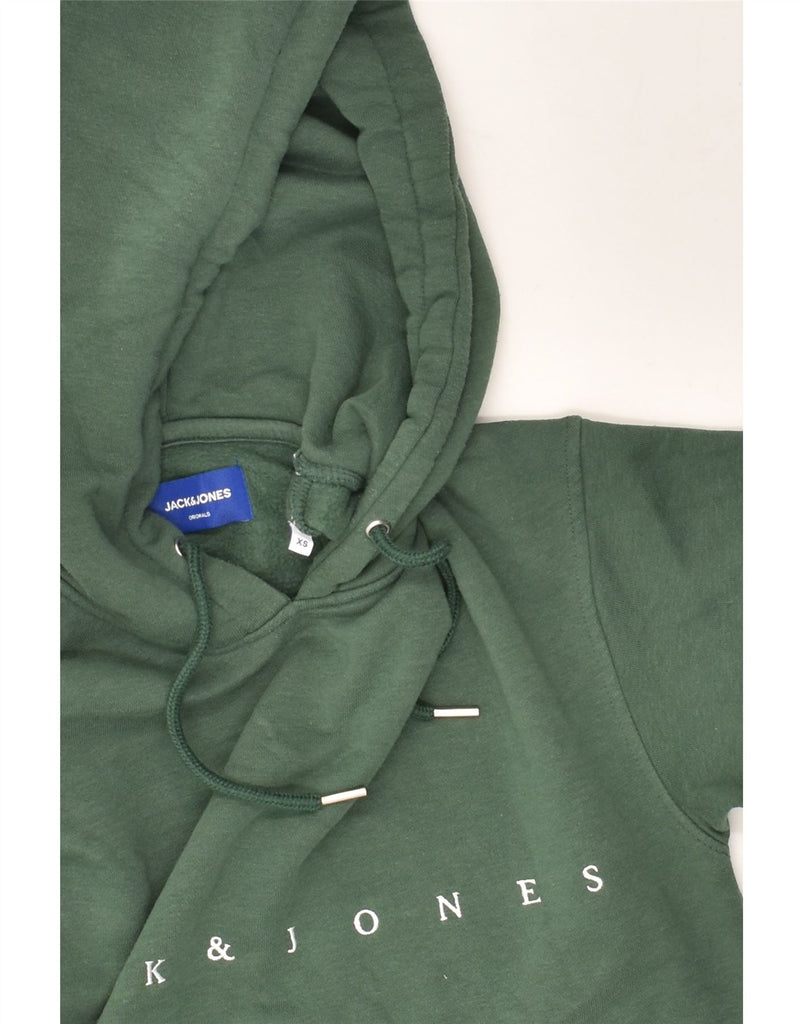 JACK & JONES Mens Graphic Hoodie Jumper XS Green Cotton | Vintage Jack & Jones | Thrift | Second-Hand Jack & Jones | Used Clothing | Messina Hembry 