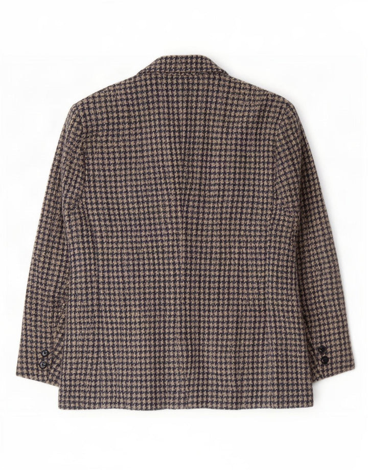 Vintage Womens 2 Button Blazer Jacket IT 44 Medium Grey Houndstooth
