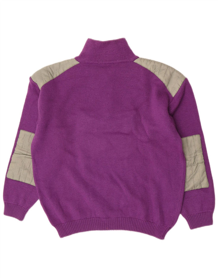 Volkl Mens Ski Zip Neck Jumper Sweater IT 50 Medium Purple Colourblock
