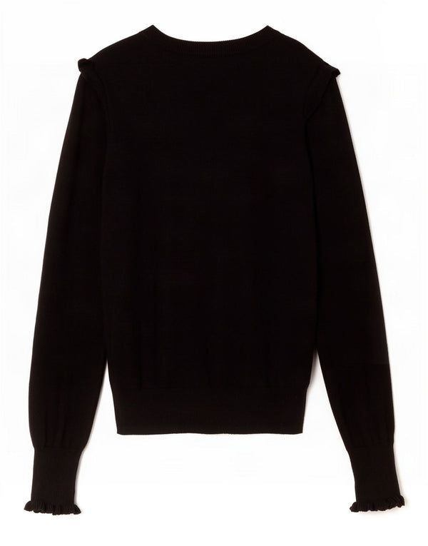 Oasis Womens Boat Neck Jumper Sweater UK 10 Small Black Cotton