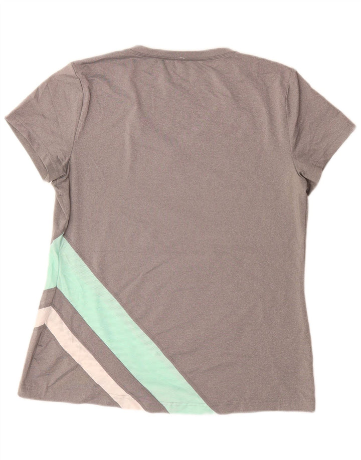 FILA Womens T-Shirt Top UK 14 Large Grey Colourblock