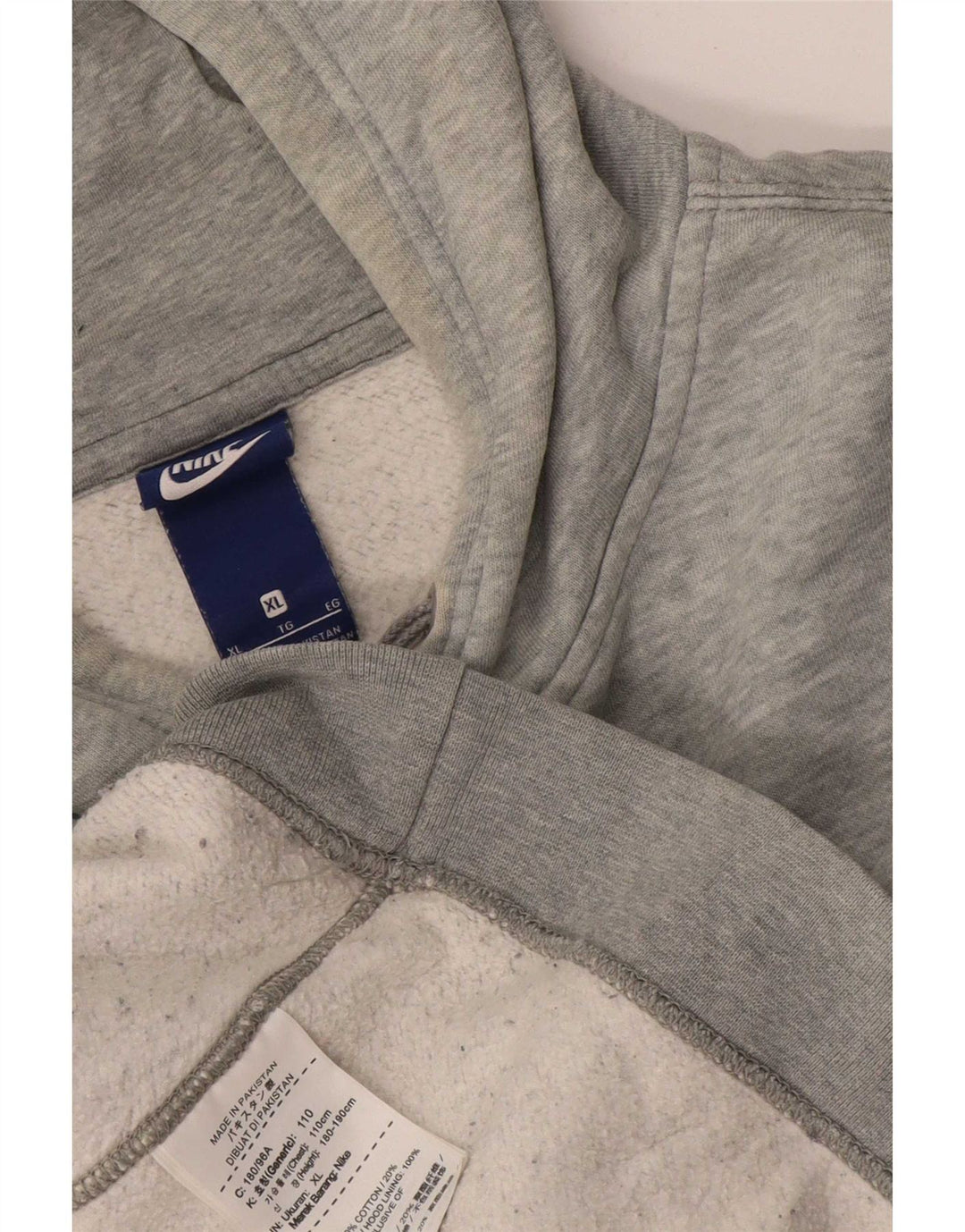 Nike Mens Hoodie Jumper XL Grey Cotton