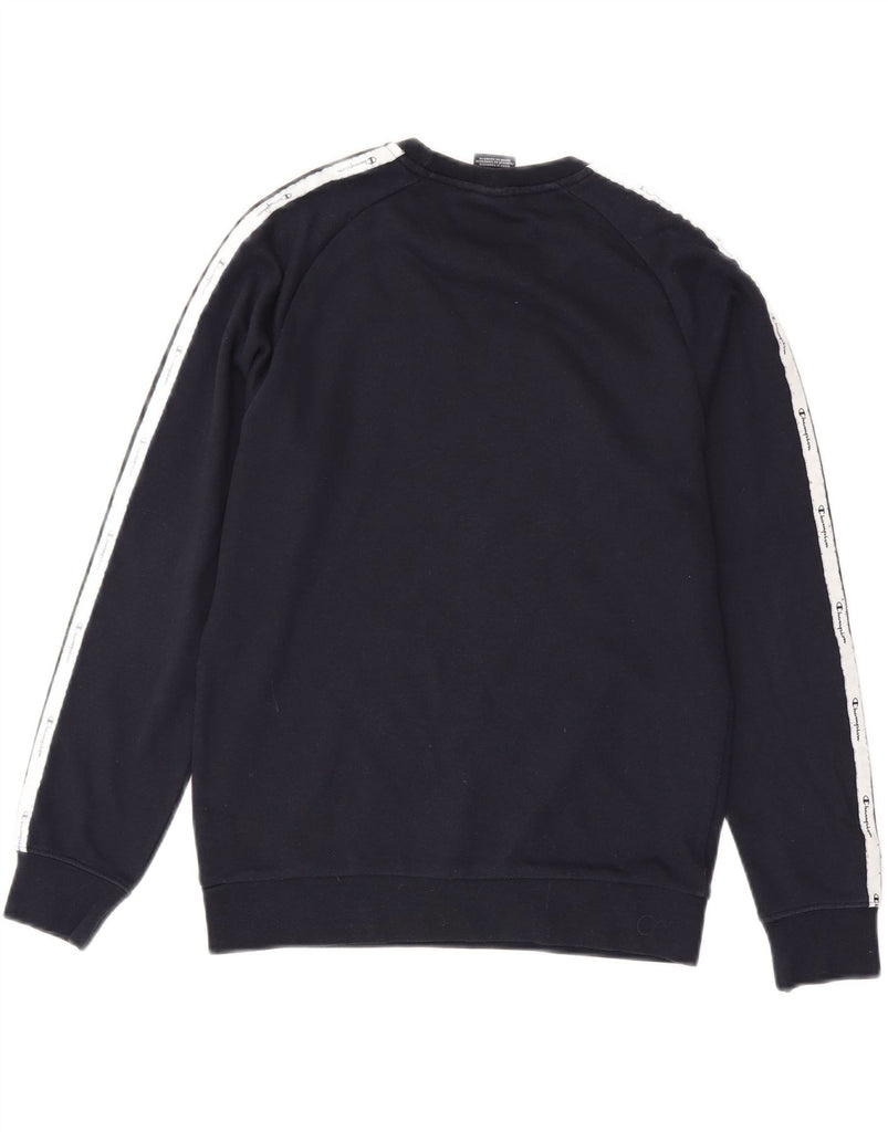 CHAMPION Boys Sweatshirt Jumper 13-14 Years XL Navy Blue Colourblock Vintage Champion and Second-Hand Champion from Messina Hembry 