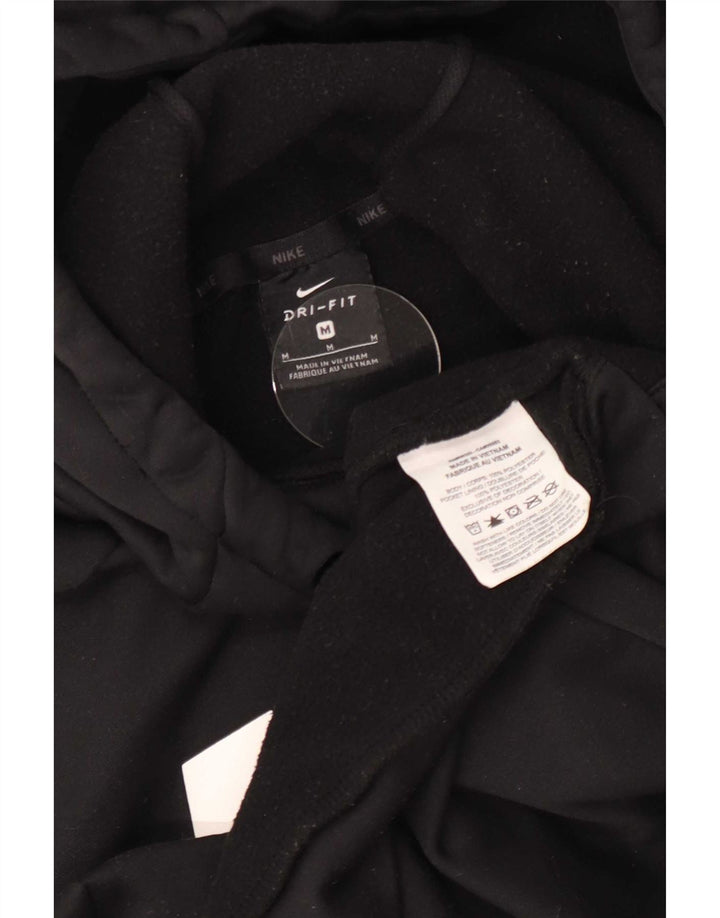 Nike Mens Dri Fit Graphic Hoodie Jumper Medium Black Polyester