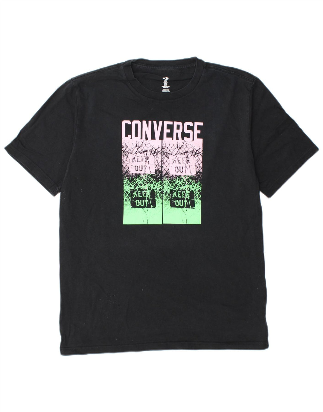 Converse Mens Graphic T-Shirt Top Medium Black Cotton