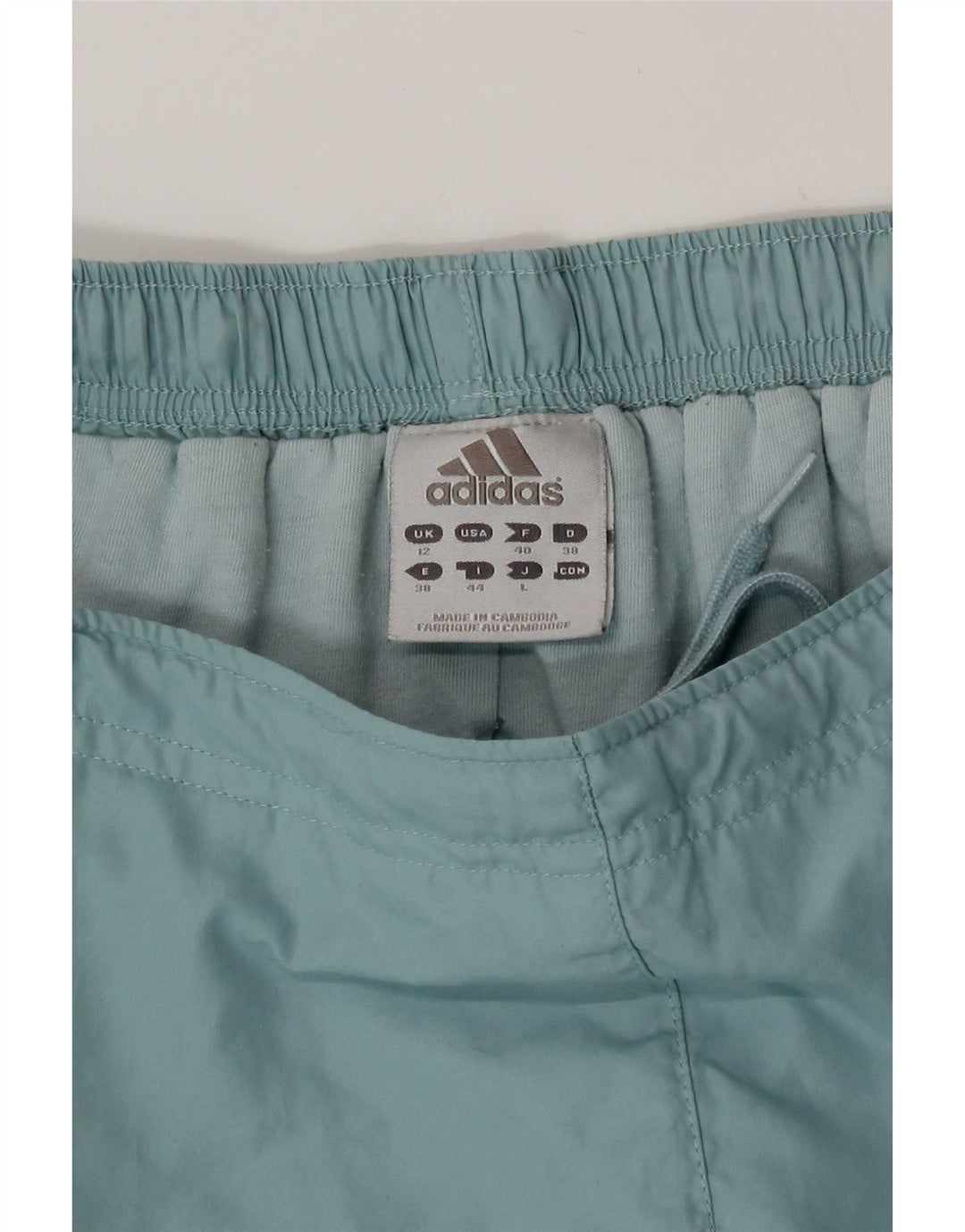 Adidas Womens Windbreaker Trousers UK 12 Medium Blue Polyester