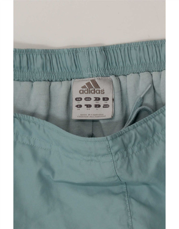 Adidas Womens Windbreaker Trousers UK 12 Medium Blue Polyester