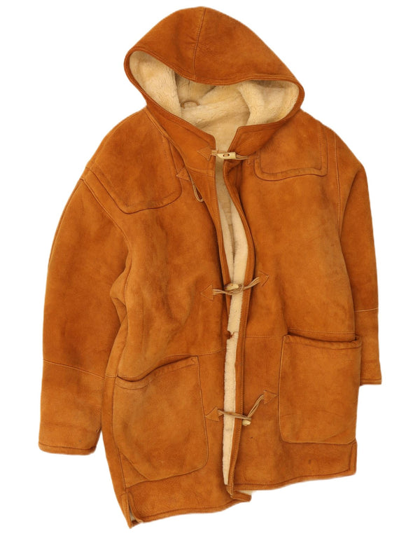 Gara Mens Shearling Overcoat UK 40 Large Beige
