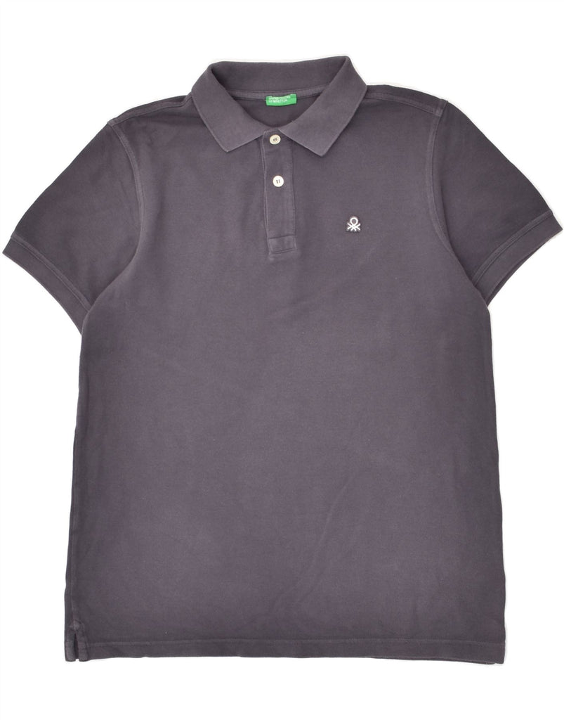 BENETTON Boys Polo Shirt 11-12 Years 2XL  Grey Cotton | Vintage Benetton | Thrift | Second-Hand Benetton | Used Clothing | Messina Hembry 