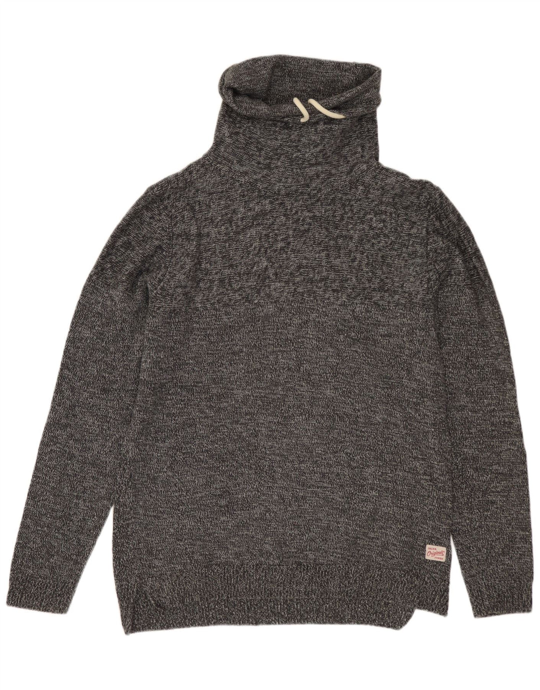 Jack & Jones Mens Roll Neck Jumper Sweater Medium Grey Flecked Cotton
