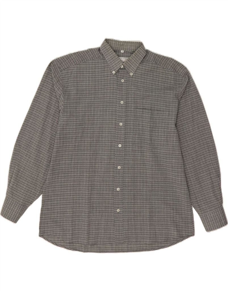 CLUB DAMINGO Mens Shirt Size 41 Large Grey Check Vintage Club Damingo and Second-Hand Club Damingo from Messina Hembry 