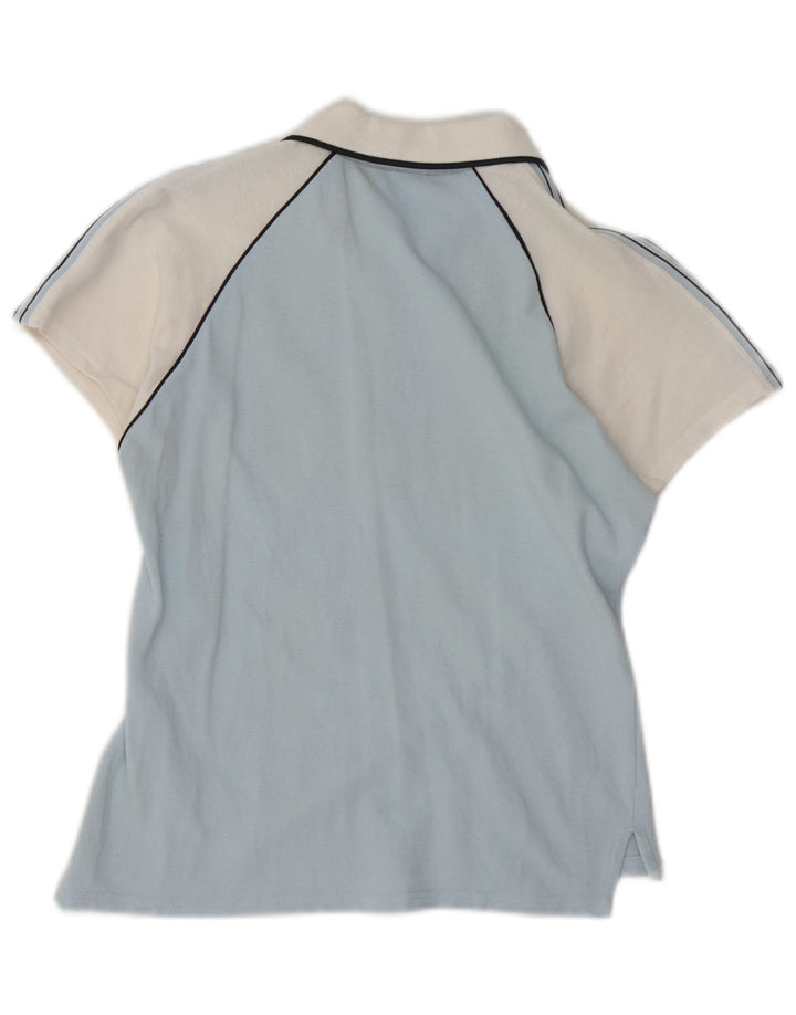 NORTH SAILS Womens Zip Neck Polo Shirt UK 12 Medium Blue Colourblock