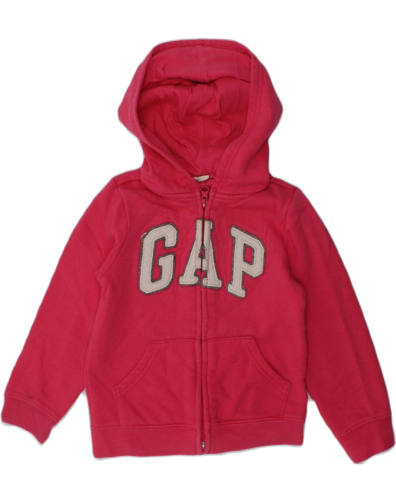 GAP Girls Graphic Zip Hoodie Sweater 3-4 Years Pink Cotton | Vintage Gap | Thrift | Second-Hand Gap | Used Clothing | Messina Hembry 