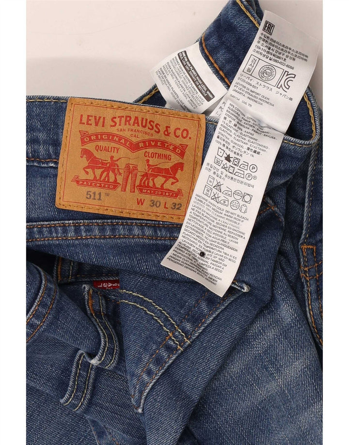 Levi's Mens 511 Slim Jeans W30 L32 Blue Cotton