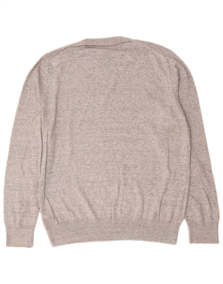Marks & Spencer Mens Crew Neck Jumper Sweater Medium Grey Flecked Cotton