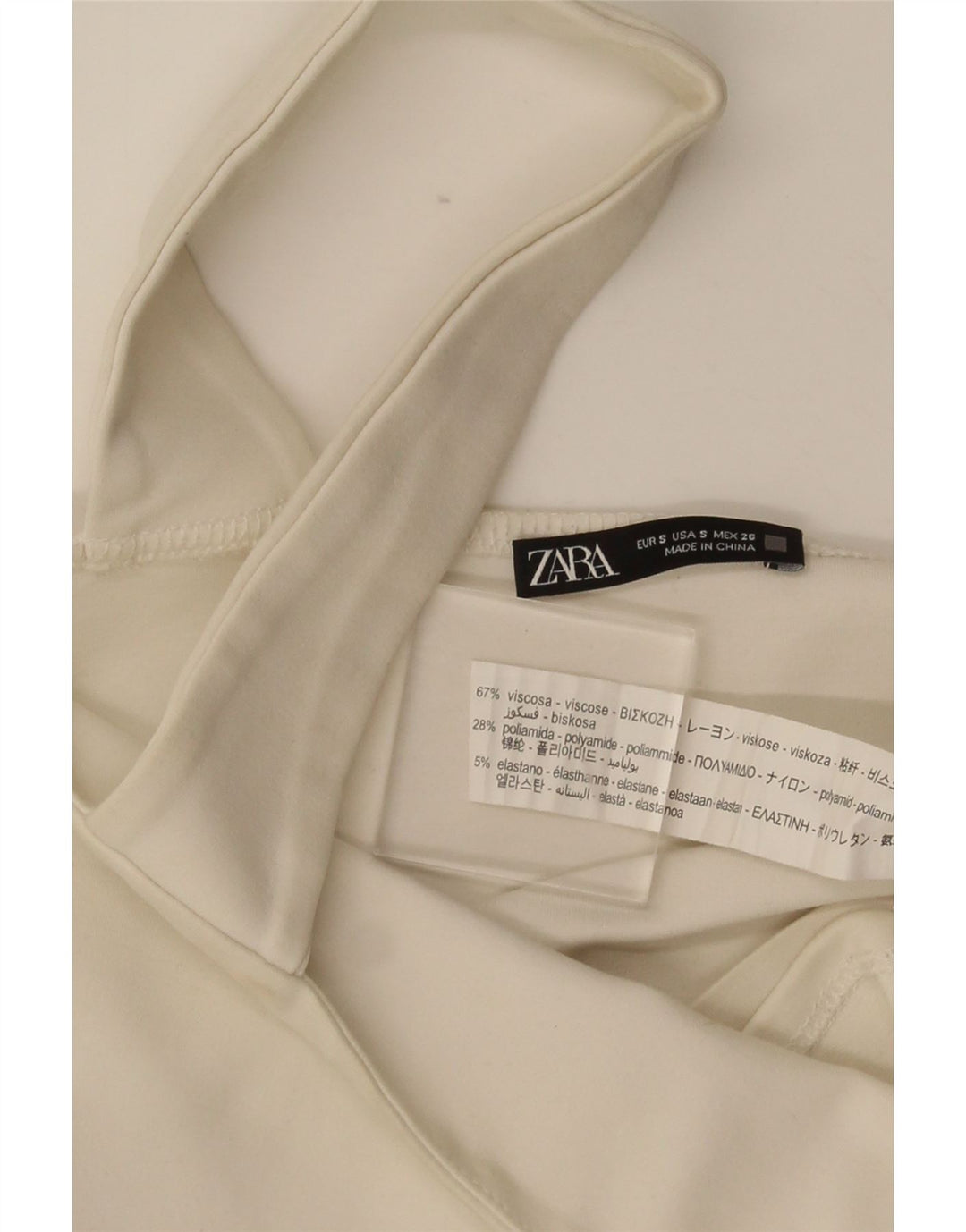 Zara Womens Crop Top UK 8 Small White Viscose