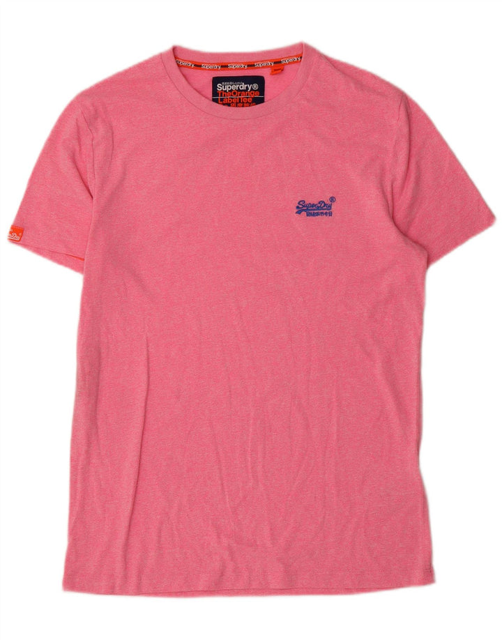 Superdry Mens T-Shirt Top Large Pink Cotton