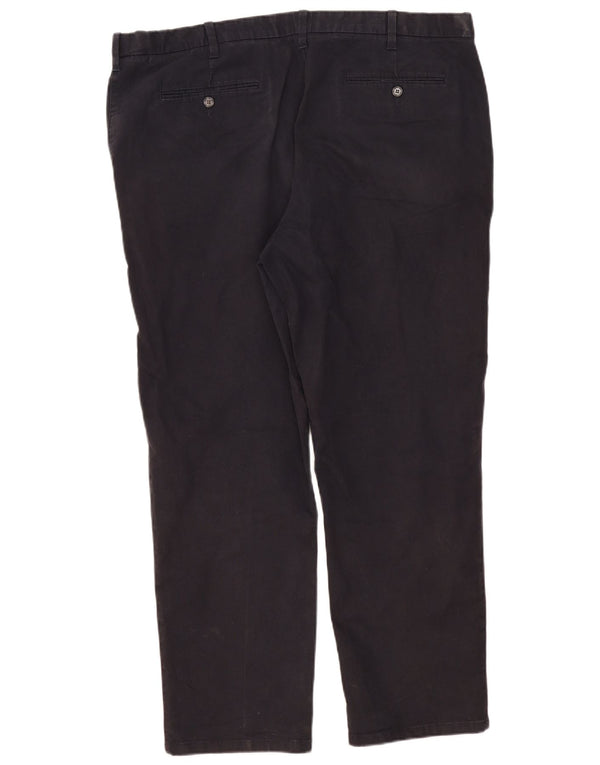 Marks & Spencer Mens Straight Chino Trousers W44 L31 Navy Blue Cotton